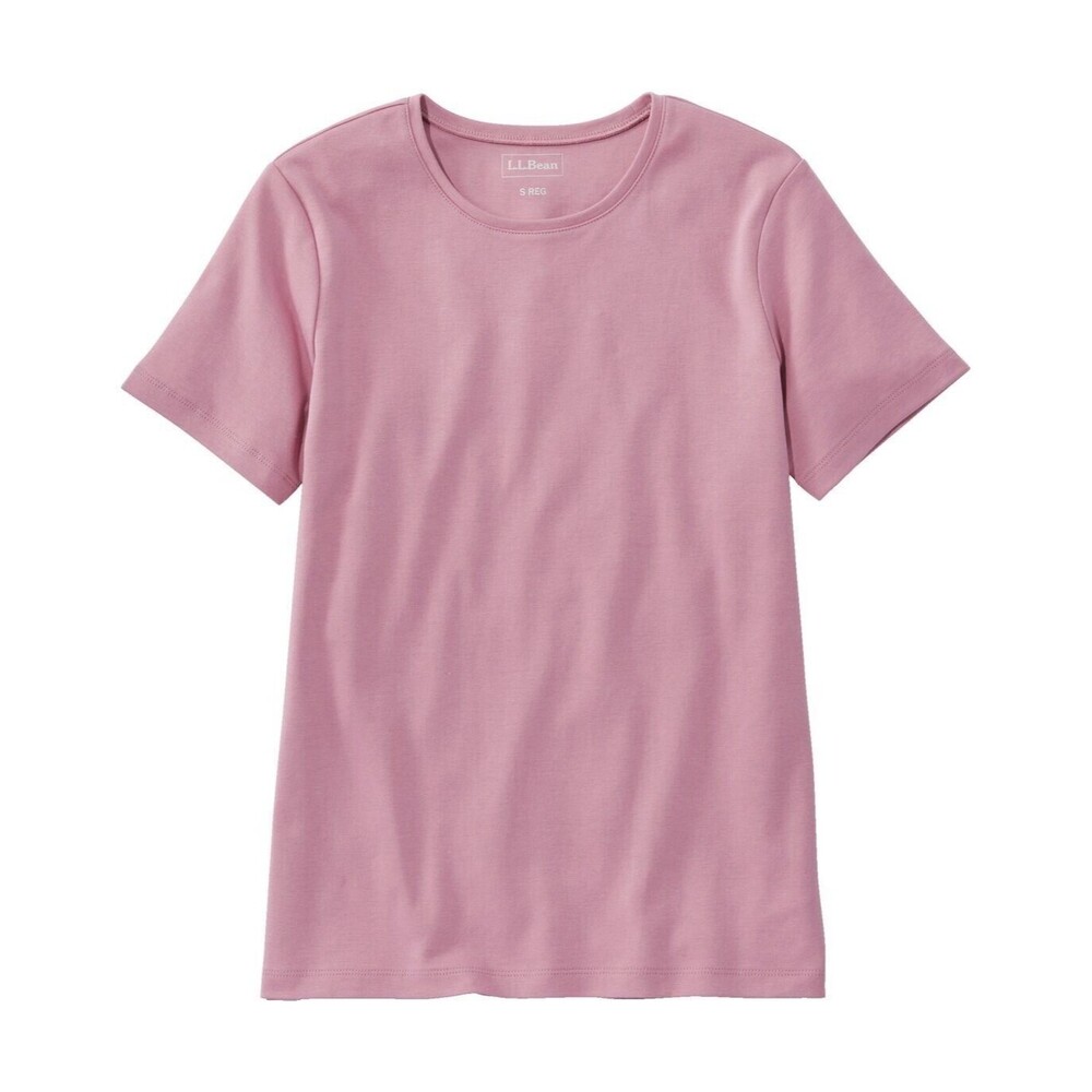 L.L.Bean Pink Cotton Tee Short-Sleeve Crewneck Pullover Size M